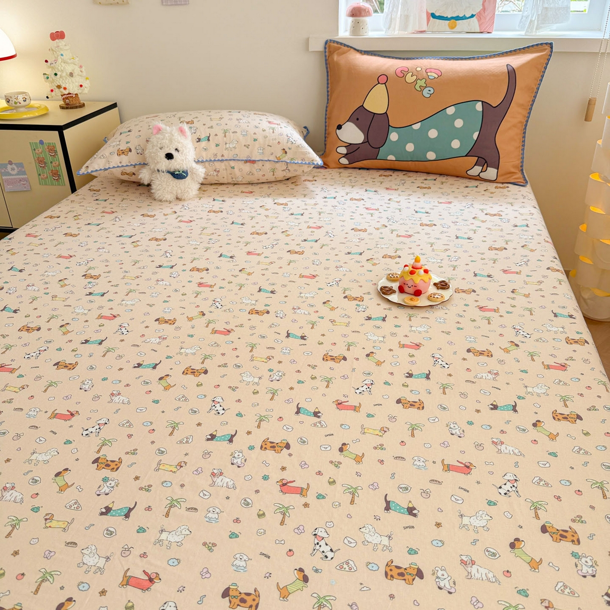 91家纺网 家纺一手货源 找家纺 沐辰 2025新款A类全棉纯棉双层纱单品床笠床笠单件单床笠 夏日沙滩