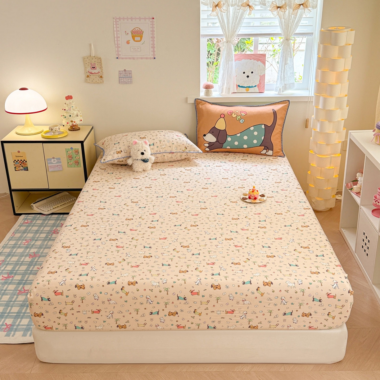 沐辰 2025新款A类全棉纯棉双层纱单品床笠床笠单件单床笠 夏日沙滩