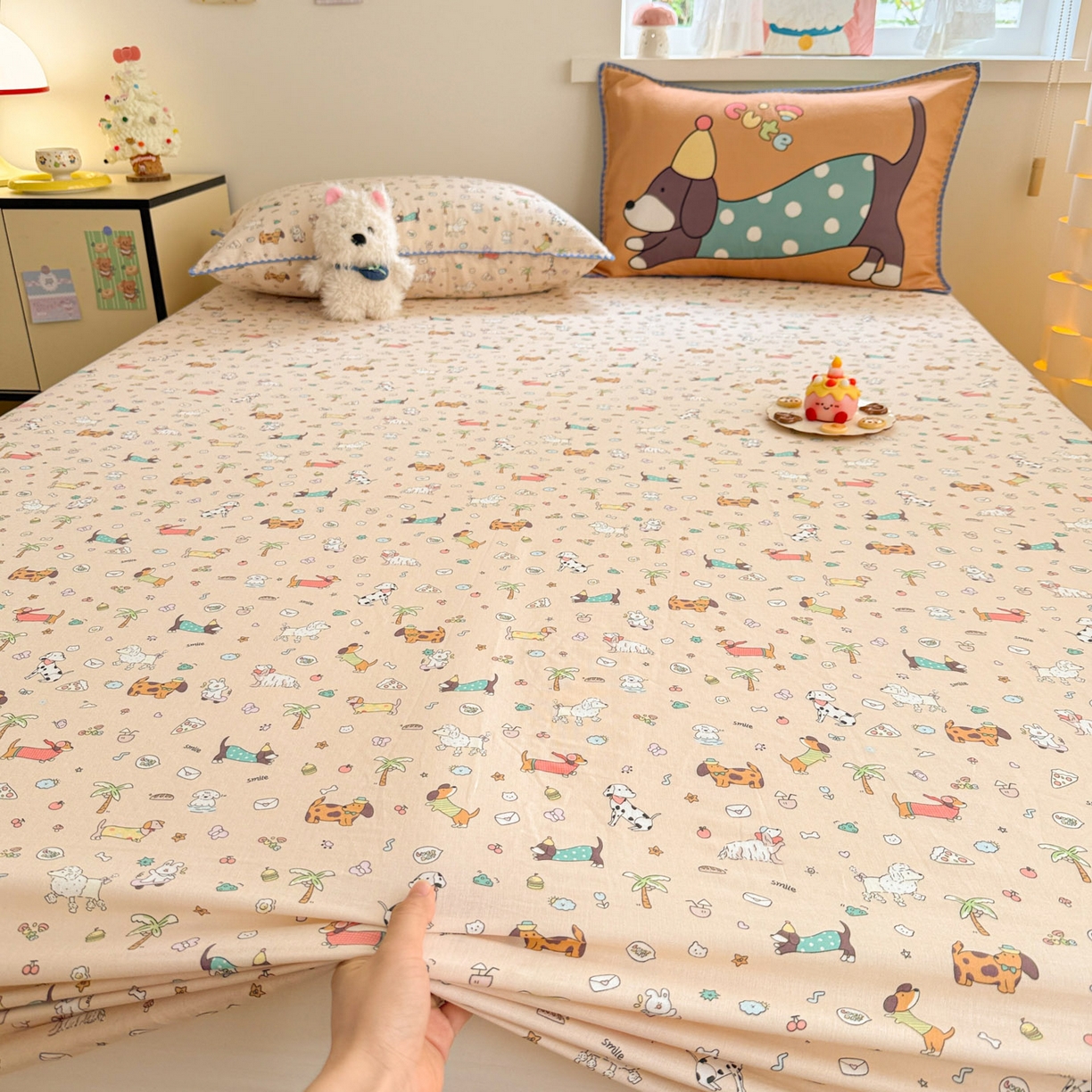 91家纺网 家纺一手货源 找家纺 沐辰 2025新款A类全棉纯棉双层纱单品床笠床笠单件单床笠 夏日沙滩