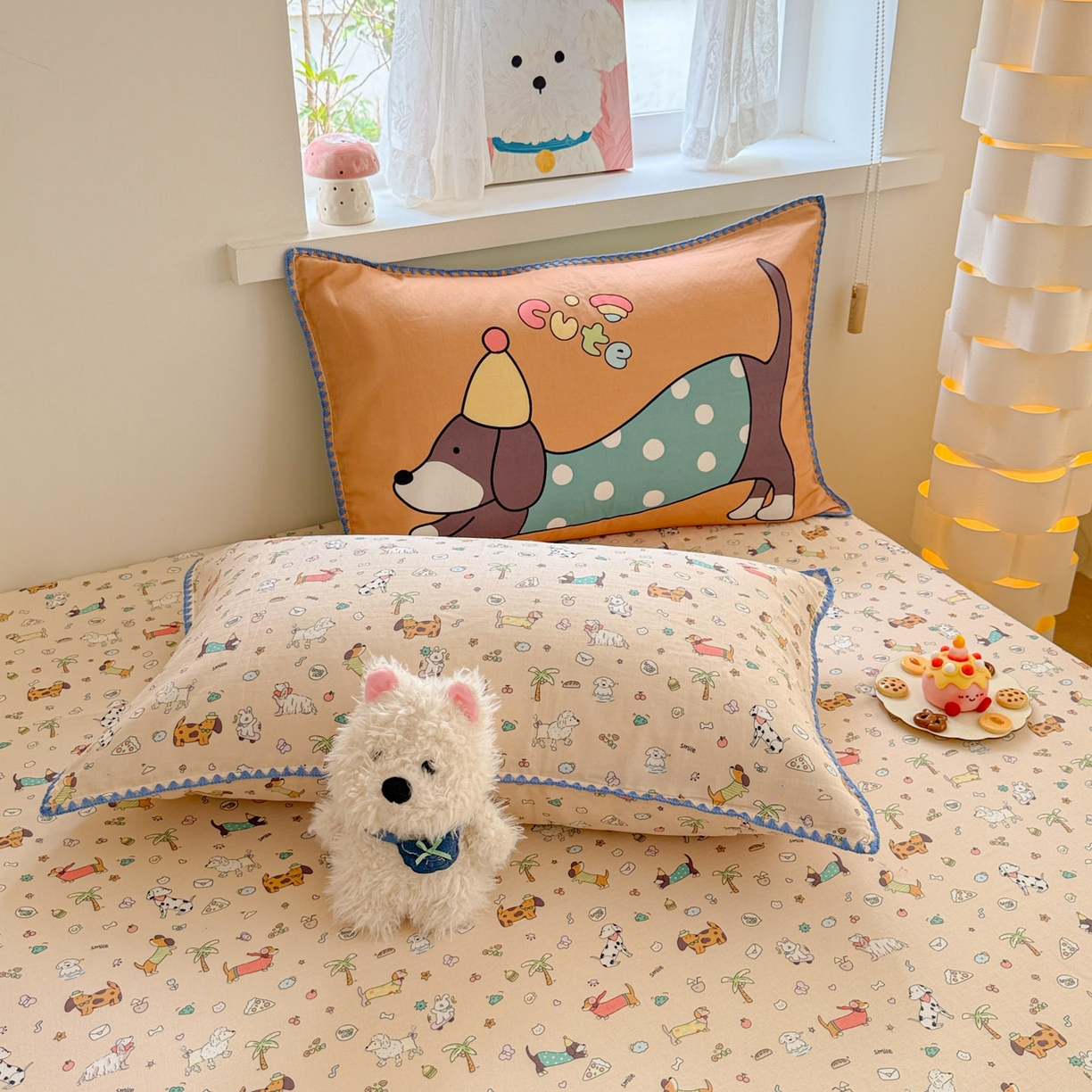 91家纺网 家纺一手货源 找家纺 沐辰 2025新款A类全棉纯棉双层纱单品床笠床笠单件单床笠 夏日沙滩