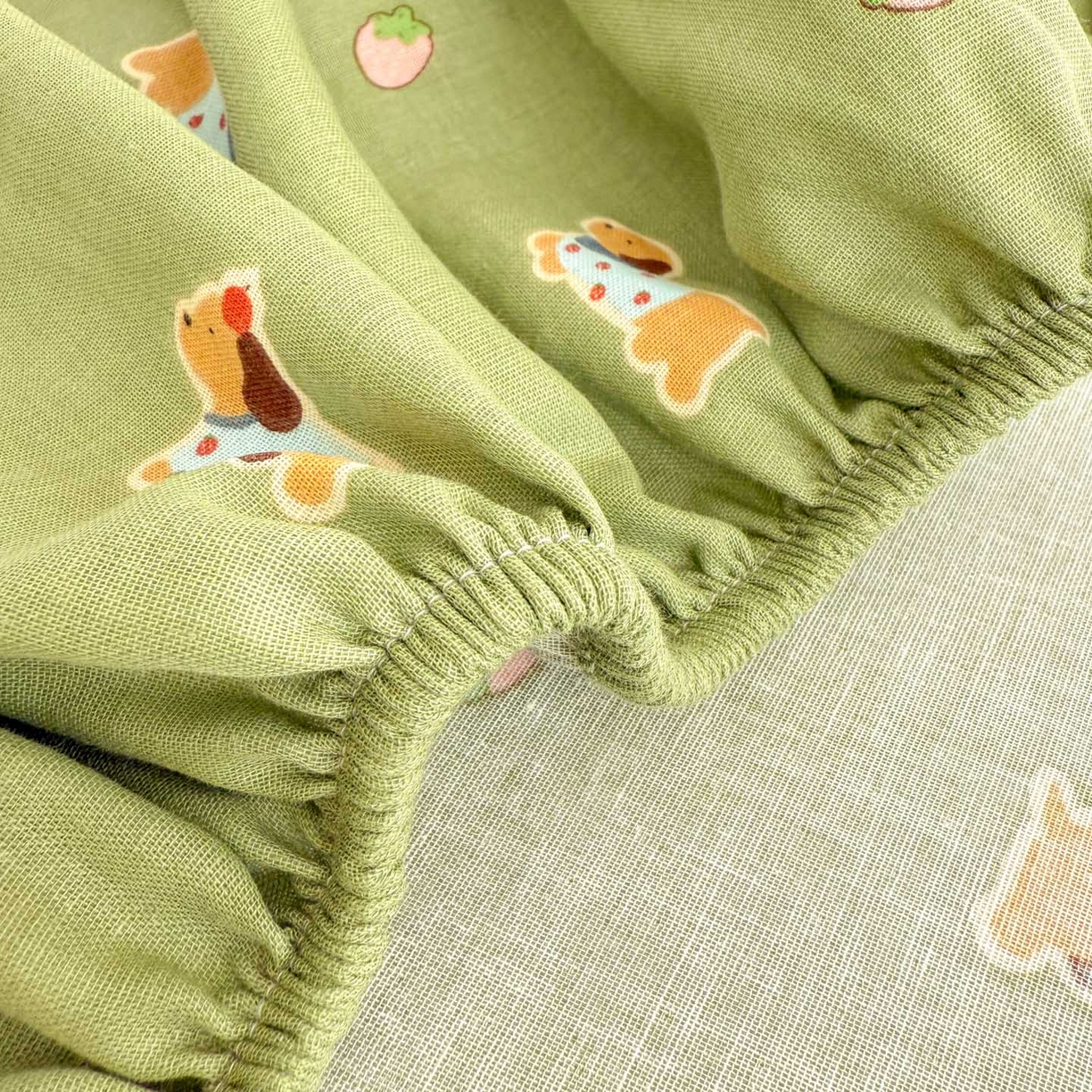 91家纺网 家纺一手货源 找家纺 沐辰 2025新款A类全棉纯棉双层纱单品床笠床笠单件单床笠 衬衫狗狗