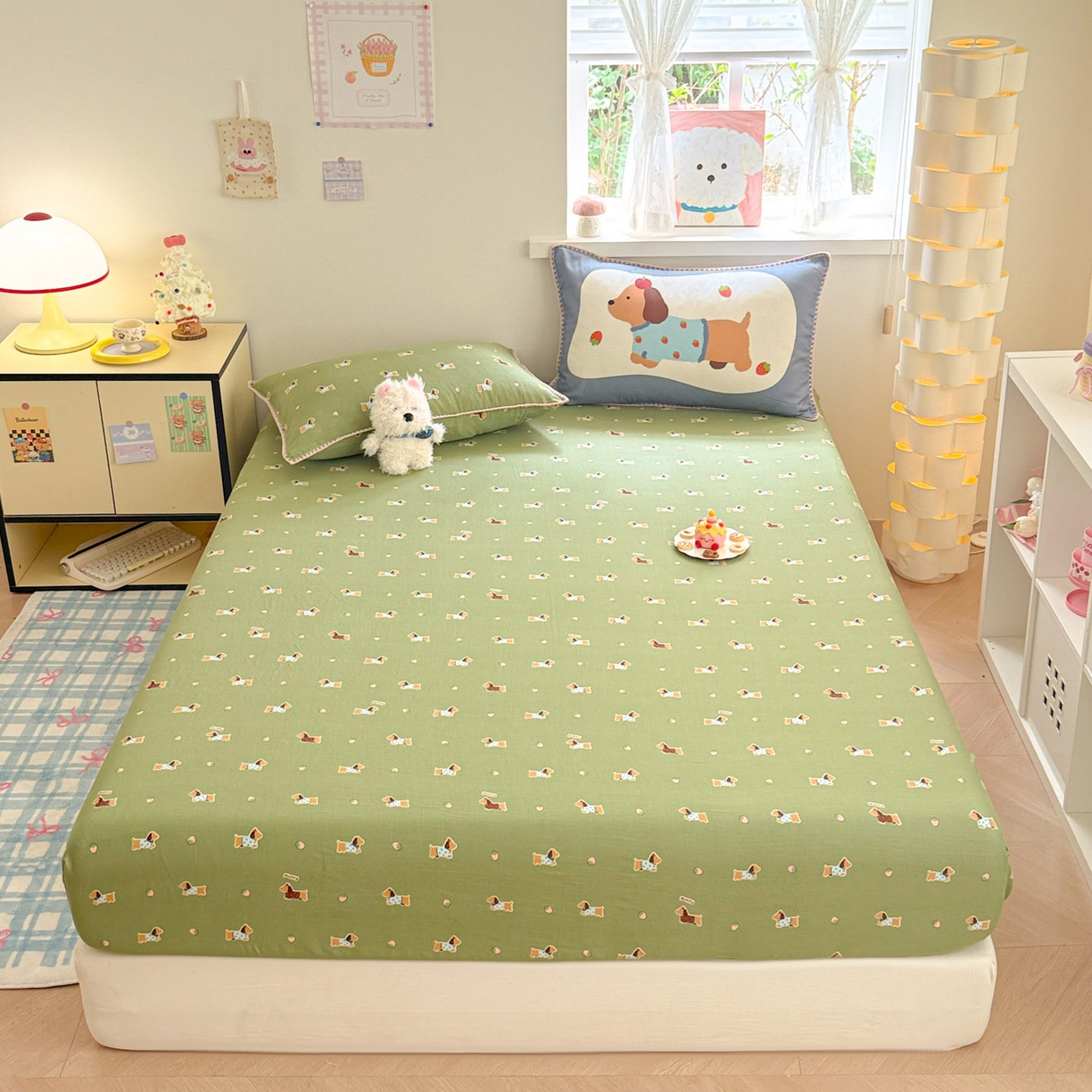 91家纺网 家纺一手货源 找家纺 （总）沐辰 2025新款A类全棉纯棉双层纱单品床笠床笠单件单床笠