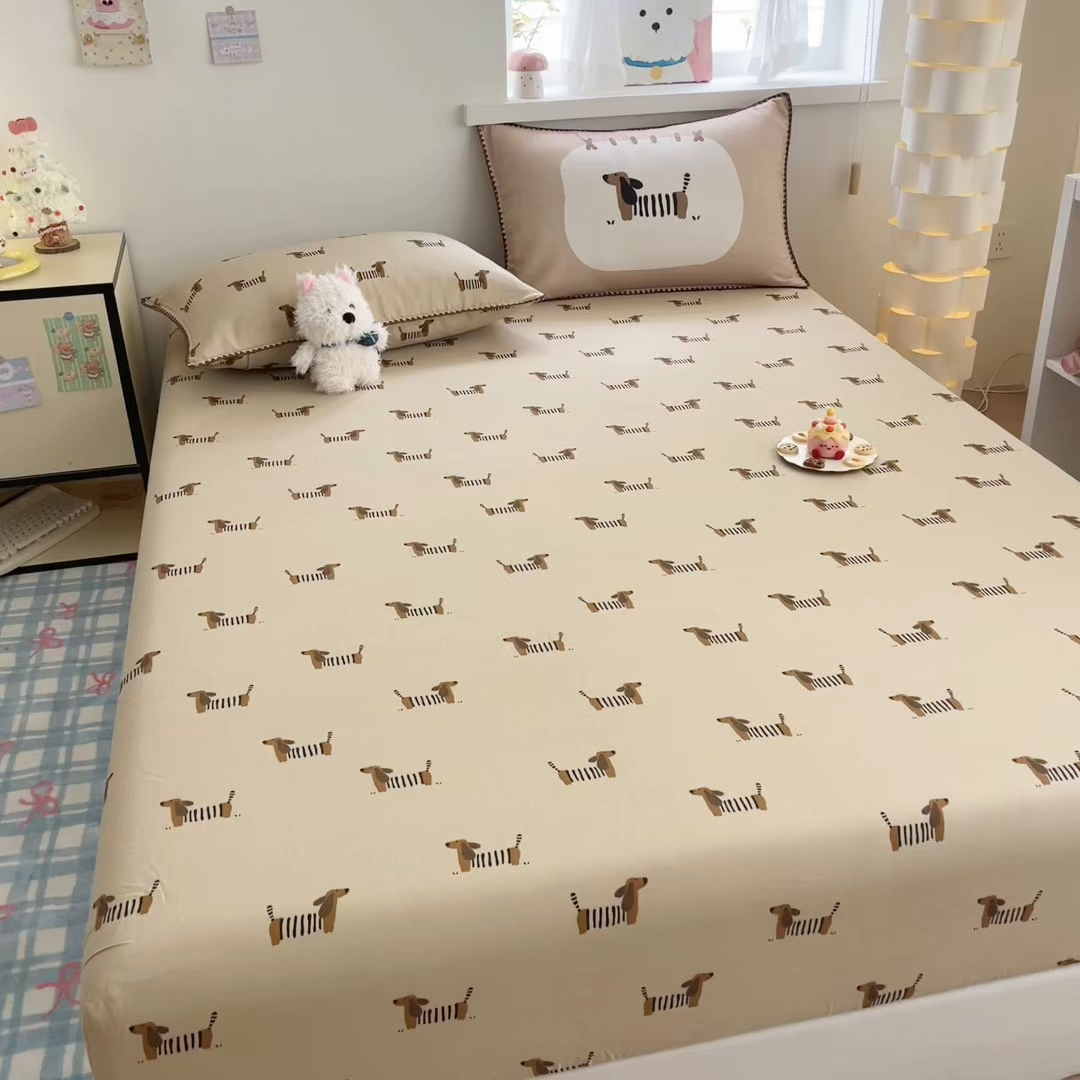 91家纺网 家纺一手货源 找家纺 （总）沐辰 2025新款A类全棉纯棉双层纱单品床笠床笠单件单床笠