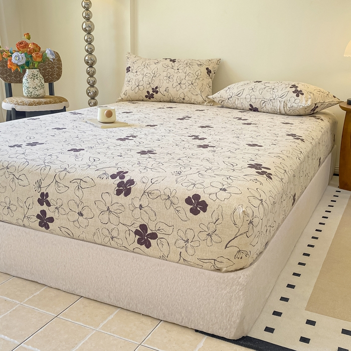 91家纺网 家纺一手货源 找家纺 康纳利 2025新款加厚亚麻皱皱纱床笠单床笠床笠单品 朵拉