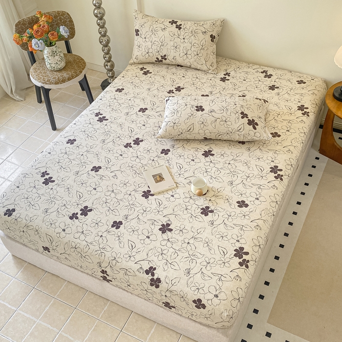 91家纺网 家纺一手货源 找家纺 康纳利 2025新款加厚亚麻皱皱纱床笠单床笠床笠单品 朵拉