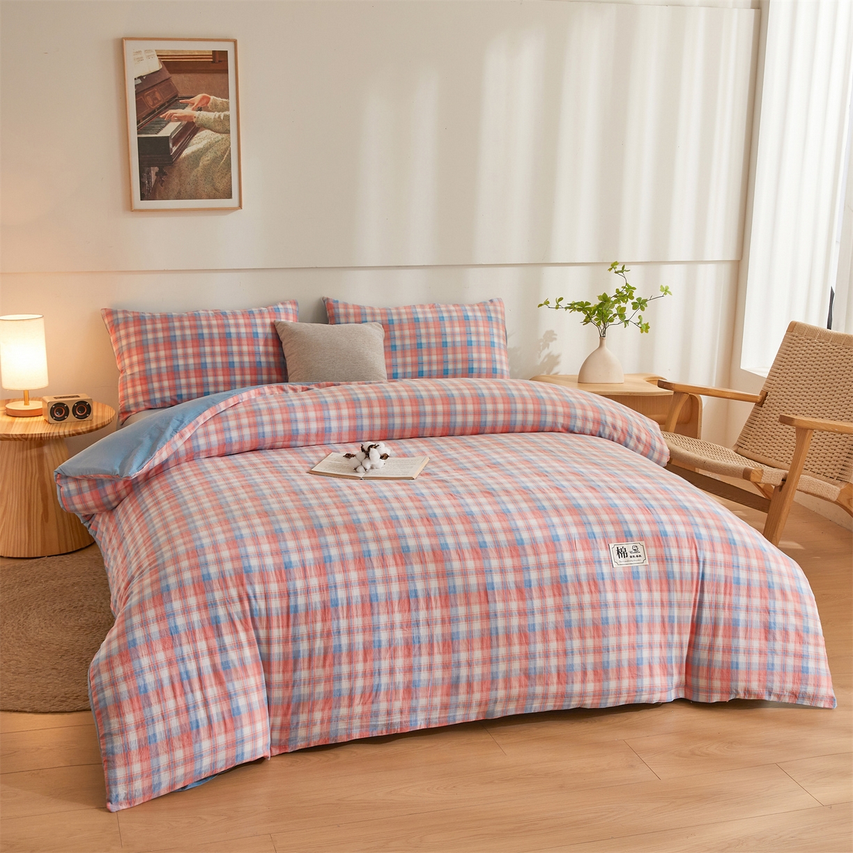 91家纺网 家纺一手货源 找家纺 晓时候 2025新款A类水洗棉可拆洗新疆棉花被冬被春秋被夏被四季被子被芯 云舒粉