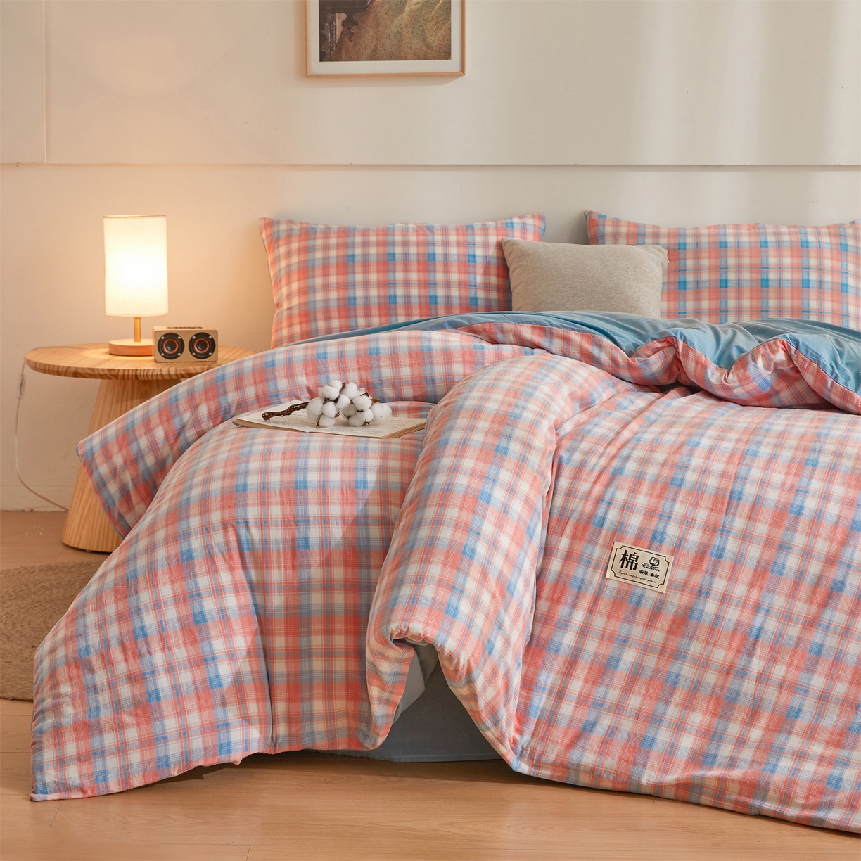 91家纺网 家纺一手货源 找家纺 晓时候 2025新款A类水洗棉可拆洗新疆棉花被冬被春秋被夏被四季被子被芯 云舒粉