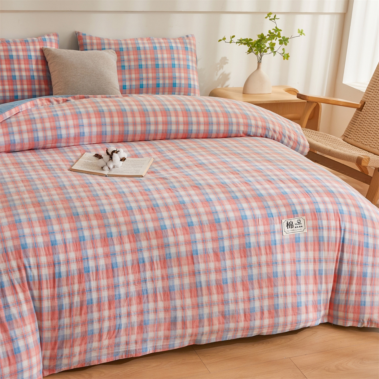 91家纺网 家纺一手货源 找家纺 晓时候 2025新款A类水洗棉可拆洗新疆棉花被冬被春秋被夏被四季被子被芯 云舒粉