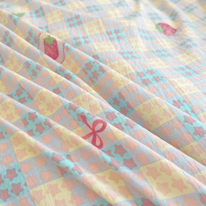 91家纺网 家纺一手货源 找家纺 2025新款双层纱可拆洗棉花被 莓天开心