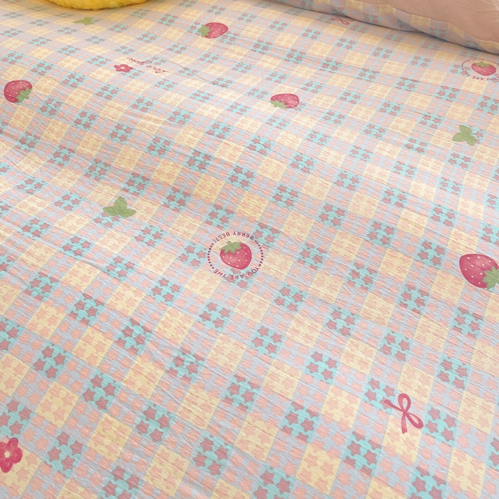 91家纺网 家纺一手货源 找家纺 2025新款双层纱可拆洗棉花被 莓天开心