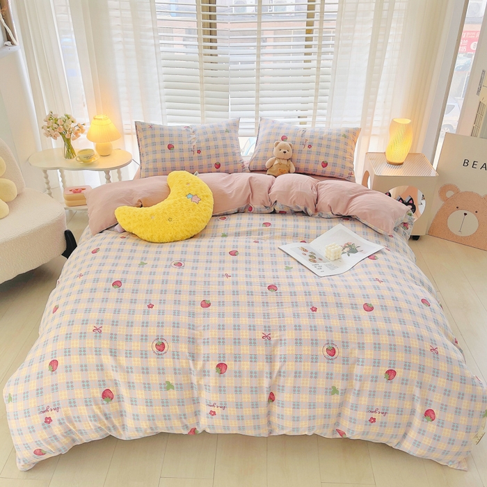 91家纺网 家纺一手货源 找家纺 2025新款双层纱可拆洗棉花被 莓天开心