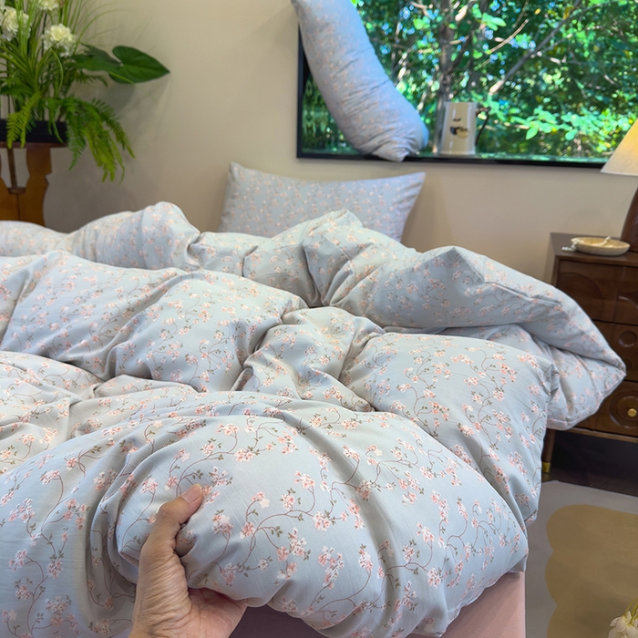 91家纺网 家纺一手货源 找家纺 （总）竹合家纺 2025秋冬新品爆款有氧人字纹提花小清新加厚四件套