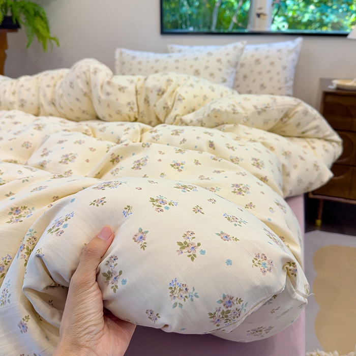 91家纺网 家纺一手货源 找家纺 （总）竹合家纺 2025秋冬新品爆款有氧人字纹提花小清新加厚四件套