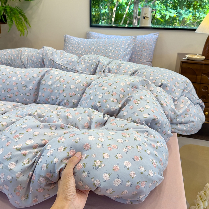 91家纺网 家纺一手货源 找家纺 （总）竹合家纺 2025秋冬新品爆款有氧人字纹提花小清新加厚四件套