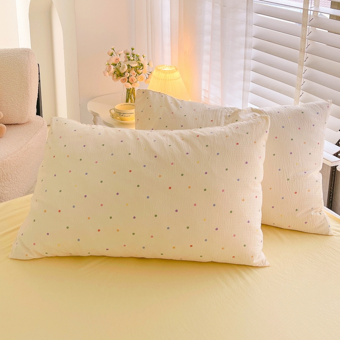 91家纺网 家纺一手货源 找家纺 2025新款双层纱可拆洗棉花被 彩色波点