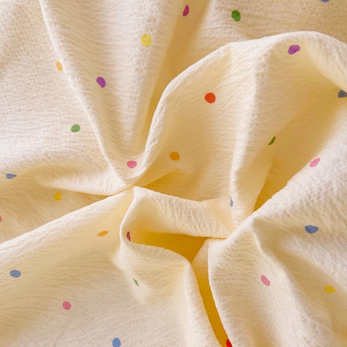 91家纺网 家纺一手货源 找家纺 2025新款双层纱可拆洗棉花被 彩色波点