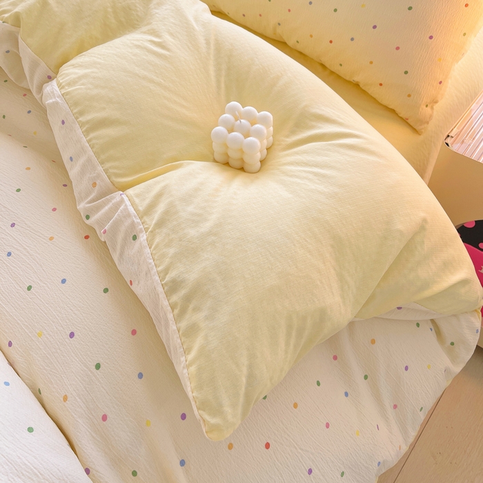 91家纺网 家纺一手货源 找家纺 2025新款双层纱可拆洗棉花被 彩色波点