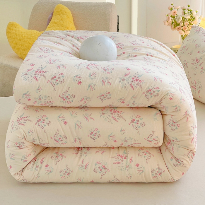 91家纺网 家纺一手货源 找家纺 2025新款双层纱可拆洗棉花被 春风十里