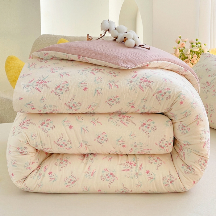 2025新款双层纱可拆洗棉花被 春风十里