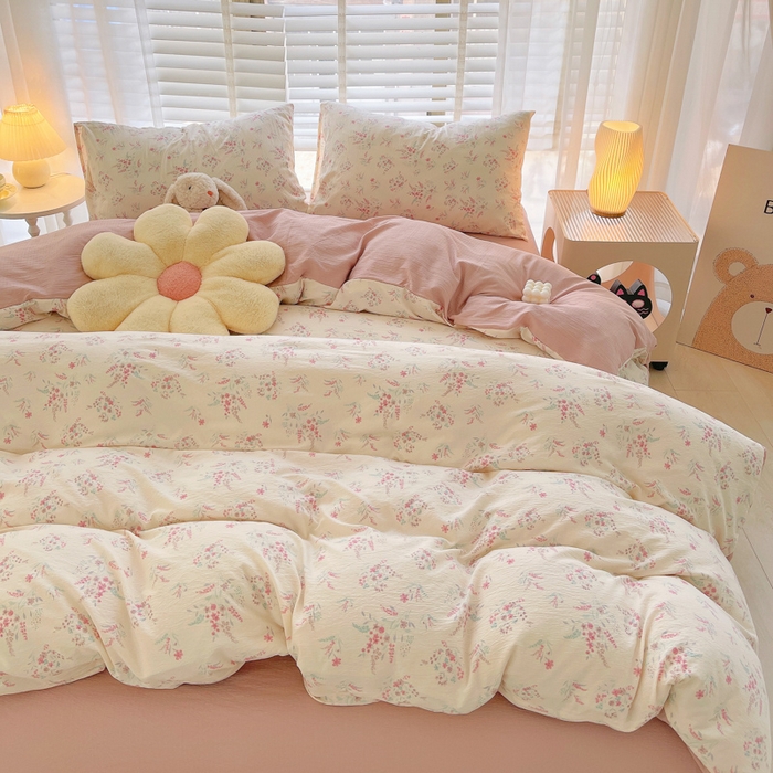 91家纺网 家纺一手货源 找家纺 2025新款双层纱可拆洗棉花被 春风十里