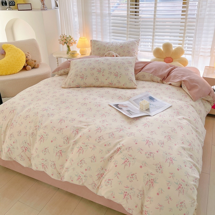 91家纺网 家纺一手货源 找家纺 2025新款双层纱可拆洗棉花被 春风十里