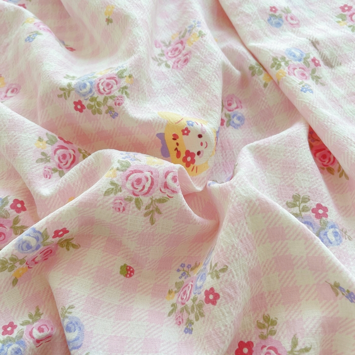 91家纺网 家纺一手货源 找家纺 2025新款双层纱可拆洗棉花被 春日花语