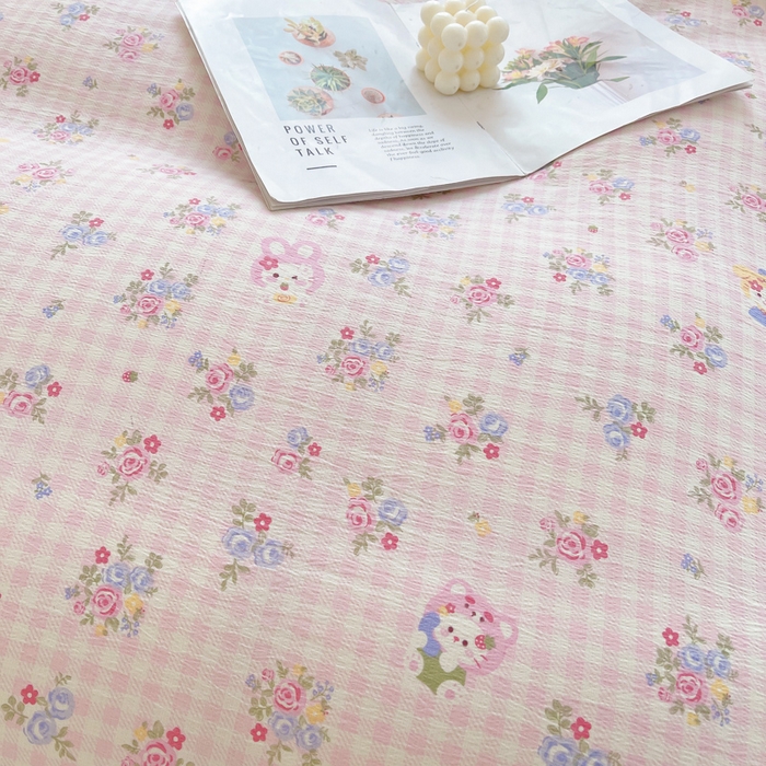 91家纺网 家纺一手货源 找家纺 2025新款双层纱可拆洗棉花被 春日花语