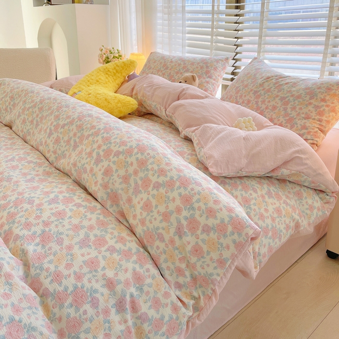 91家纺网 家纺一手货源 找家纺 2025新款双层纱可拆洗棉花被 繁花似锦