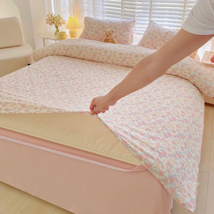 91家纺网 家纺一手货源 找家纺 2025新款双层纱可拆洗棉花被 繁花似锦