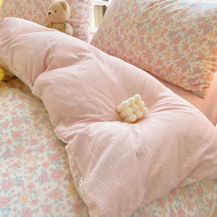 91家纺网 家纺一手货源 找家纺 2025新款双层纱可拆洗棉花被 繁花似锦