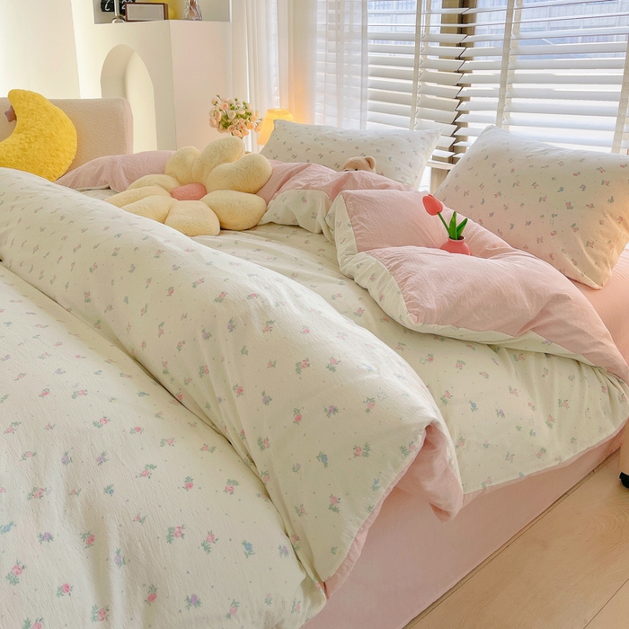 91家纺网 家纺一手货源 找家纺 2025新款双层纱可拆洗棉花被 芳华