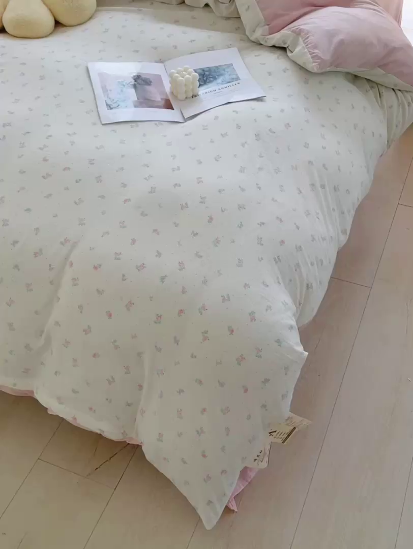 91家纺网 家纺一手货源 找家纺 2025新款双层纱可拆洗棉花被 芳华