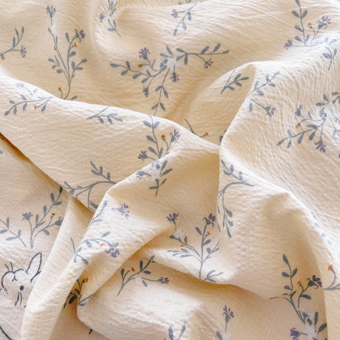 91家纺网 家纺一手货源 找家纺 2025新款双层纱可拆洗棉花被 花田兔