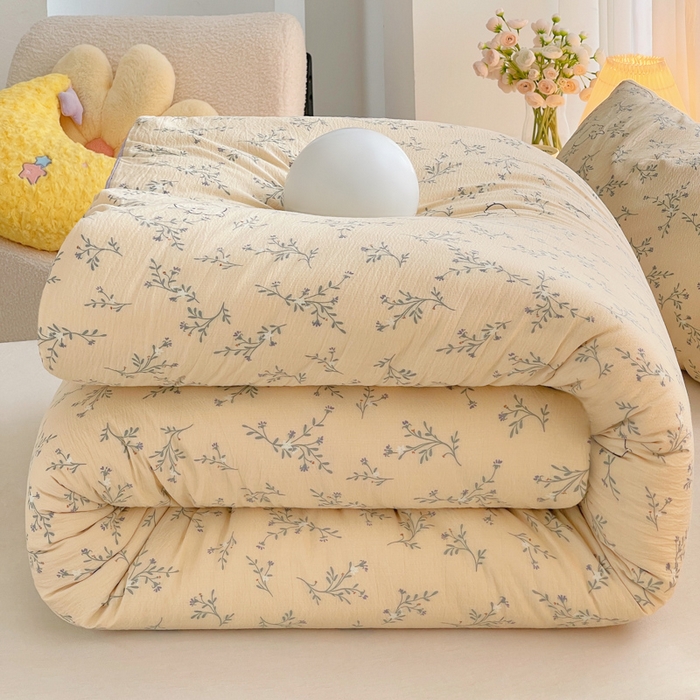 91家纺网 家纺一手货源 找家纺 2025新款双层纱可拆洗棉花被 花田兔