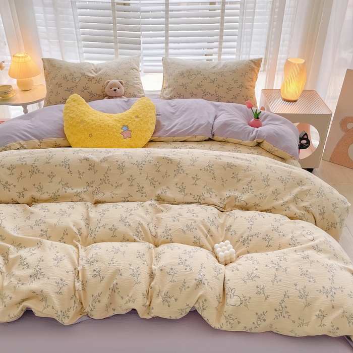 91家纺网 家纺一手货源 找家纺 2025新款双层纱可拆洗棉花被 花田兔