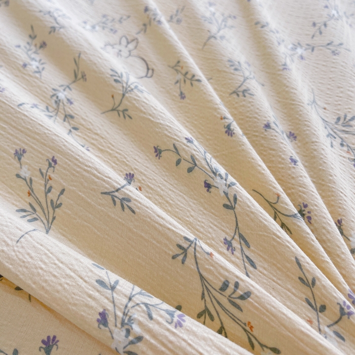 91家纺网 家纺一手货源 找家纺 2025新款双层纱可拆洗棉花被 花田兔