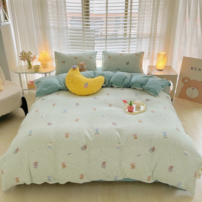 91家纺网 家纺一手货源 找家纺 2025新款双层纱可拆洗棉花被 蓝蕊小象