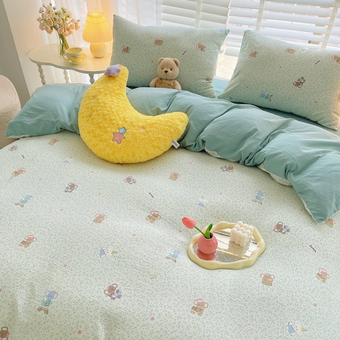 91家纺网 家纺一手货源 找家纺 2025新款双层纱可拆洗棉花被 蓝蕊小象