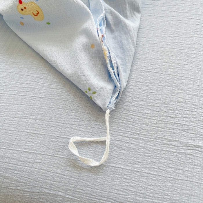 91家纺网 家纺一手货源 找家纺 2025新款双层纱可拆洗棉花被 浅蓝童话