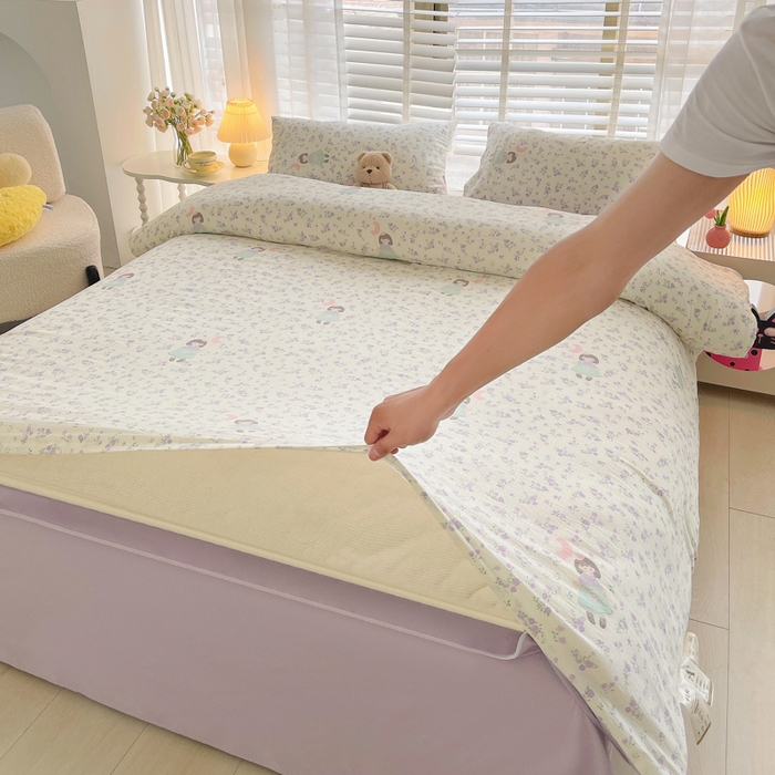 91家纺网 家纺一手货源 找家纺 2025新款双层纱可拆洗棉花被 碎花漫游