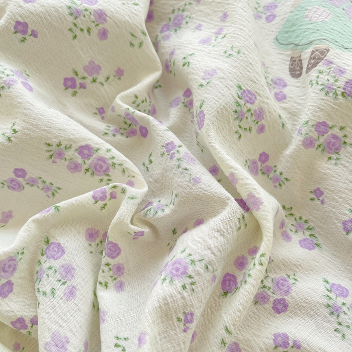 91家纺网 家纺一手货源 找家纺 2025新款双层纱可拆洗棉花被 碎花漫游