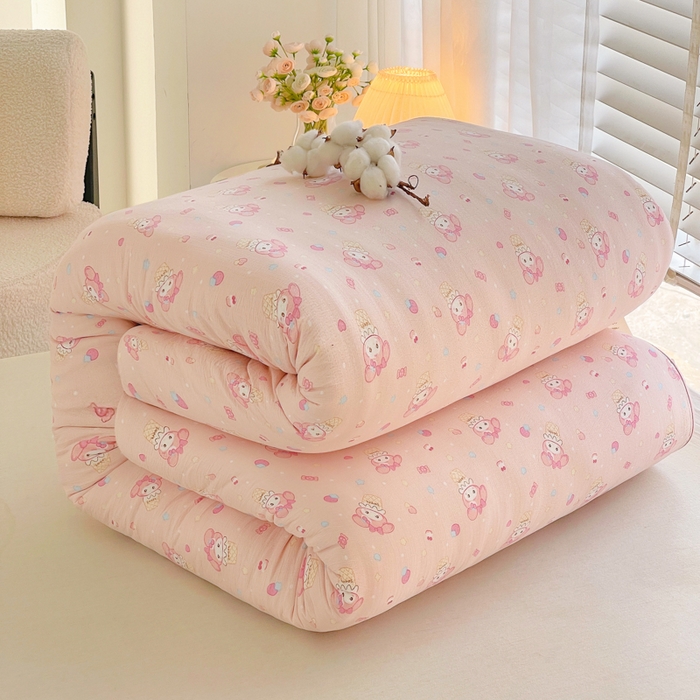 91家纺网 家纺一手货源 找家纺 2025新款双层纱可拆洗棉花被 甜筒乐蒂