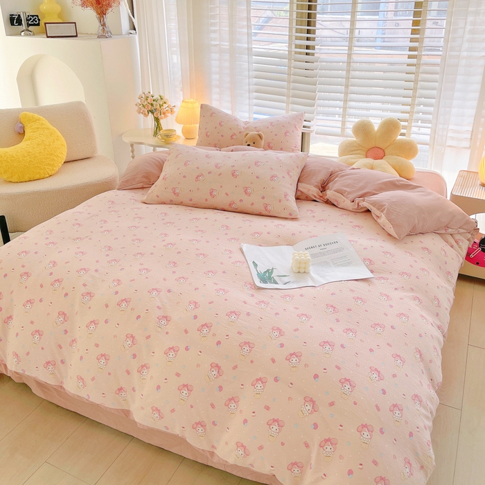 91家纺网 家纺一手货源 找家纺 2025新款双层纱可拆洗棉花被 甜筒乐蒂