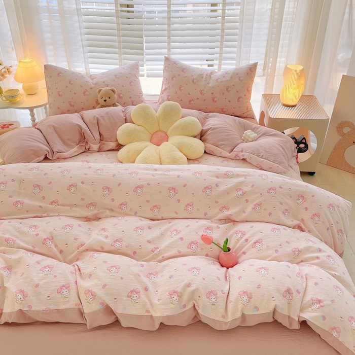 91家纺网 家纺一手货源 找家纺 2025新款双层纱可拆洗棉花被 甜筒乐蒂