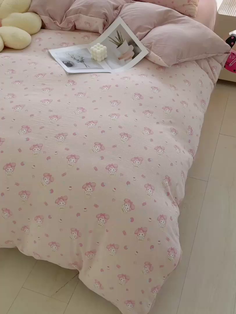 91家纺网 家纺一手货源 找家纺 2025新款双层纱可拆洗棉花被 甜筒乐蒂