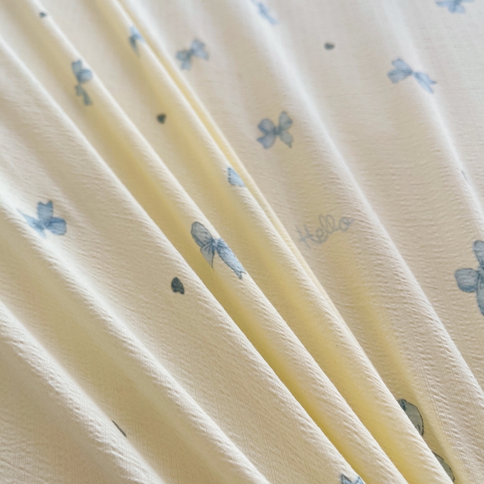 91家纺网 家纺一手货源 找家纺 2025新款双层纱可拆洗棉花被 相思蝴蝶结