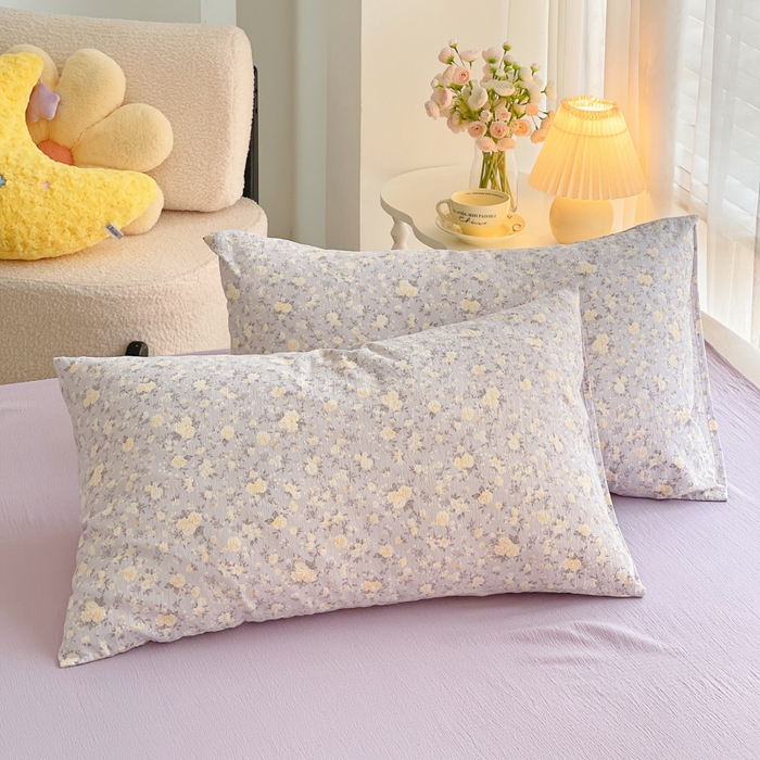 91家纺网 家纺一手货源 找家纺 2025新款双层纱可拆洗棉花被 紫薇