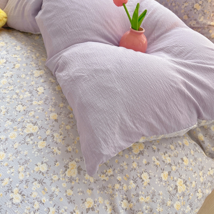 91家纺网 家纺一手货源 找家纺 2025新款双层纱可拆洗棉花被 紫薇