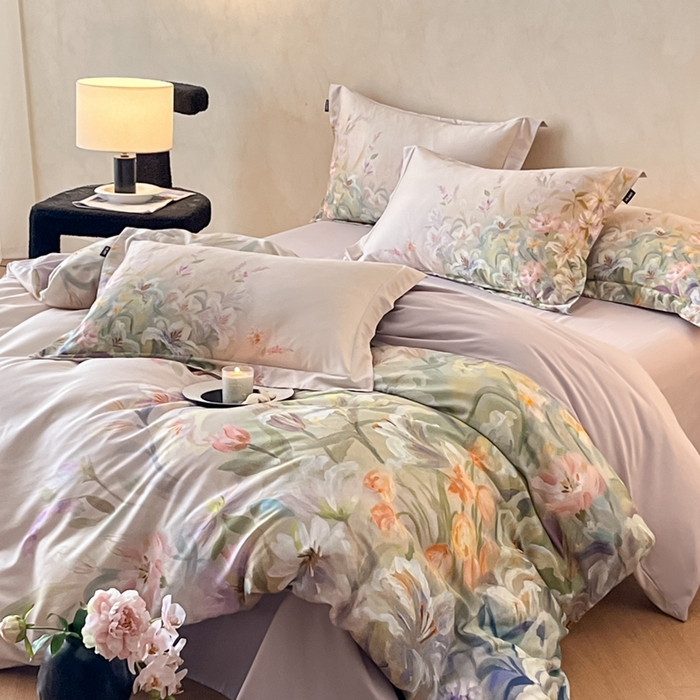 91家纺网 家纺一手货源 找家纺 （总）禾时 2025新款全棉纯棉大版磨毛数码印花四件套(32x21磨毛）