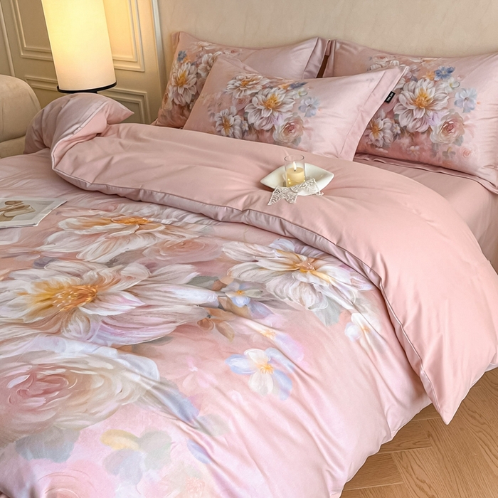 91家纺网 家纺一手货源 找家纺 （总）禾时 2025新款全棉纯棉大版磨毛数码印花四件套(32x21磨毛）